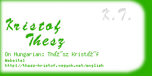 kristof thesz business card